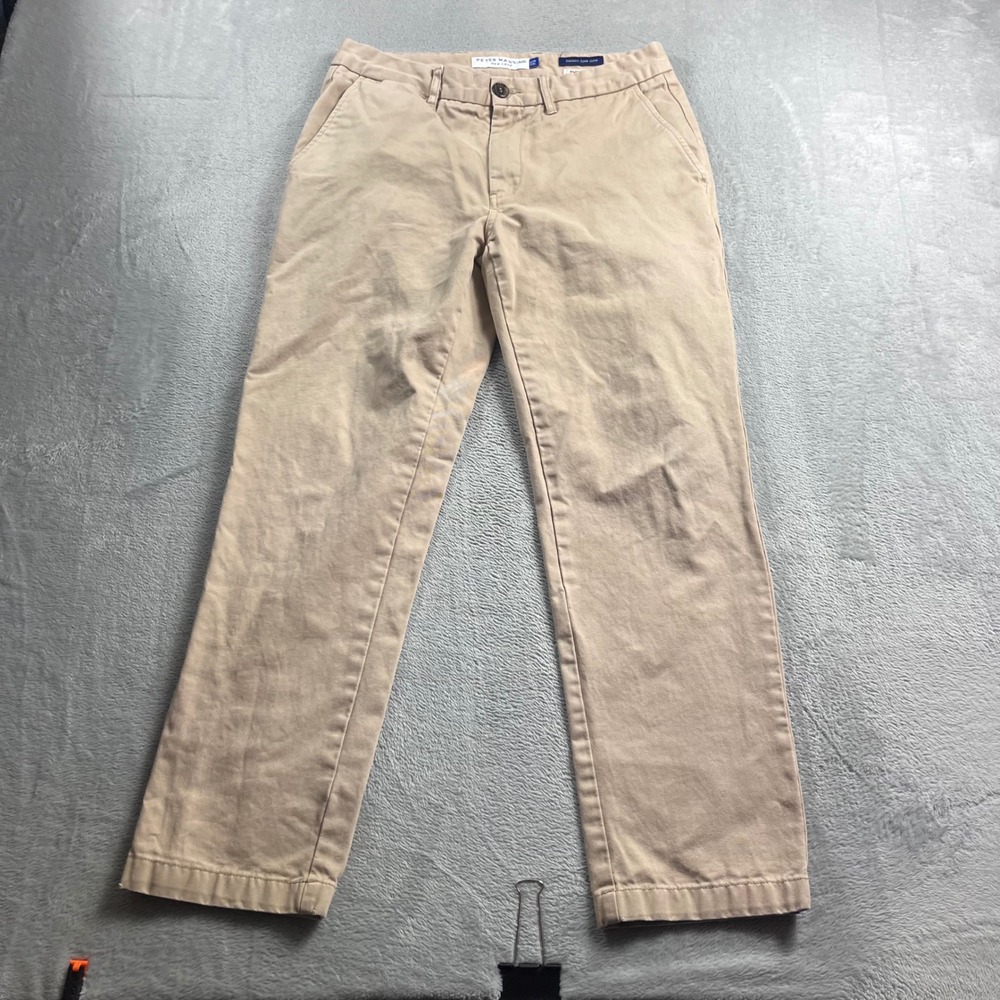 Peter Manning New York Garment Dyed Chino Pants Tan Khaki 31W 28L Standard Fit